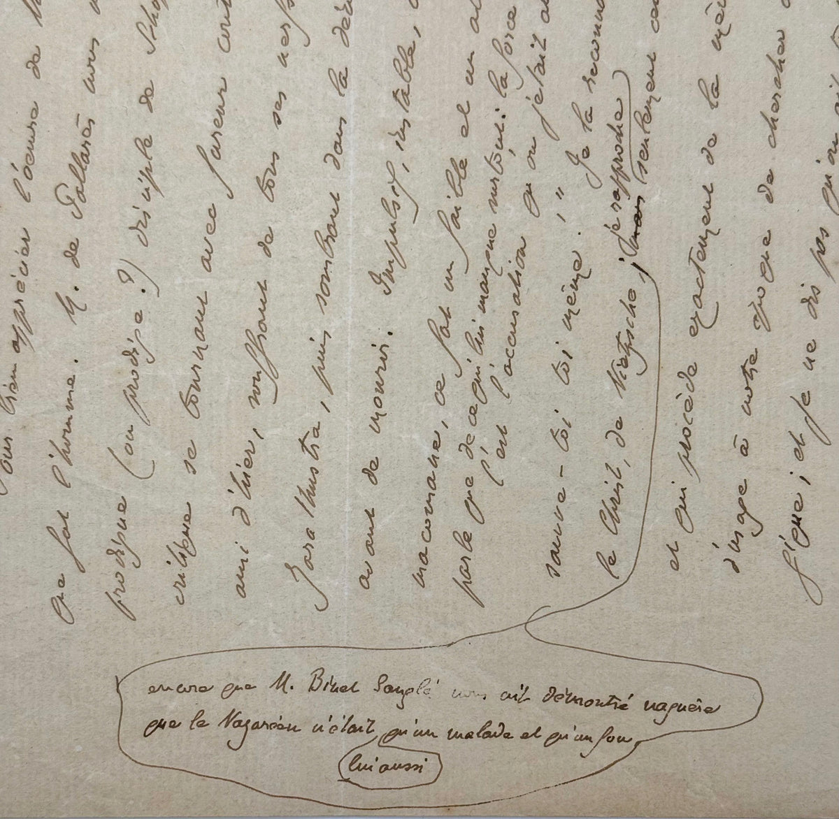 Autograph manuscript, Gide on Nietzsche