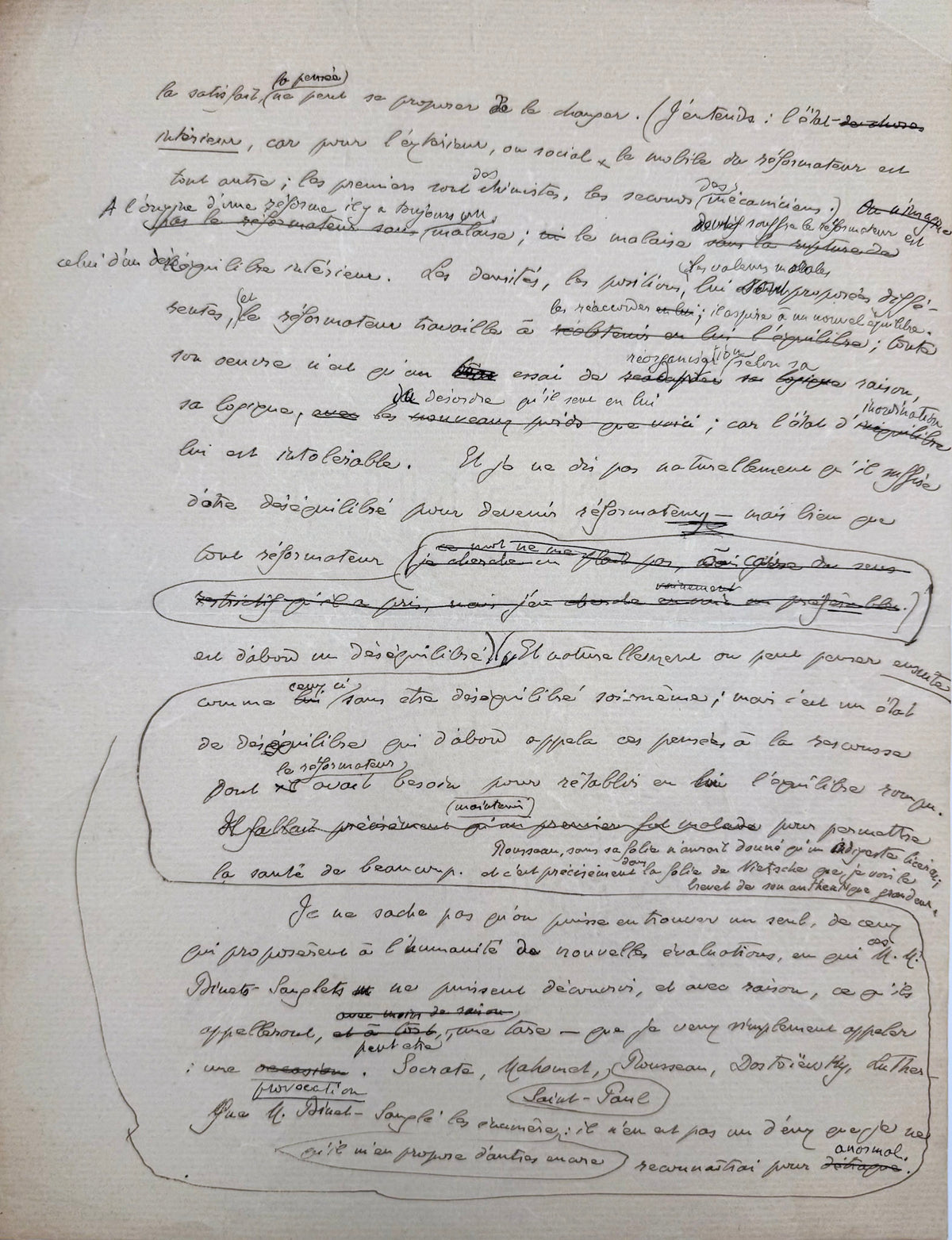 Autograph manuscript, Gide on Nietzsche
