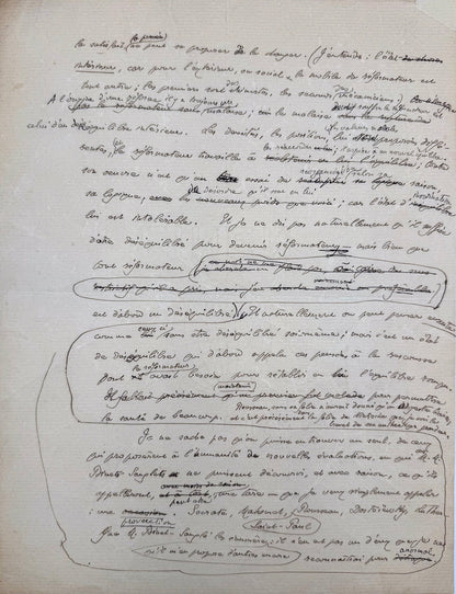Autograph manuscript, Gide on Nietzsche
