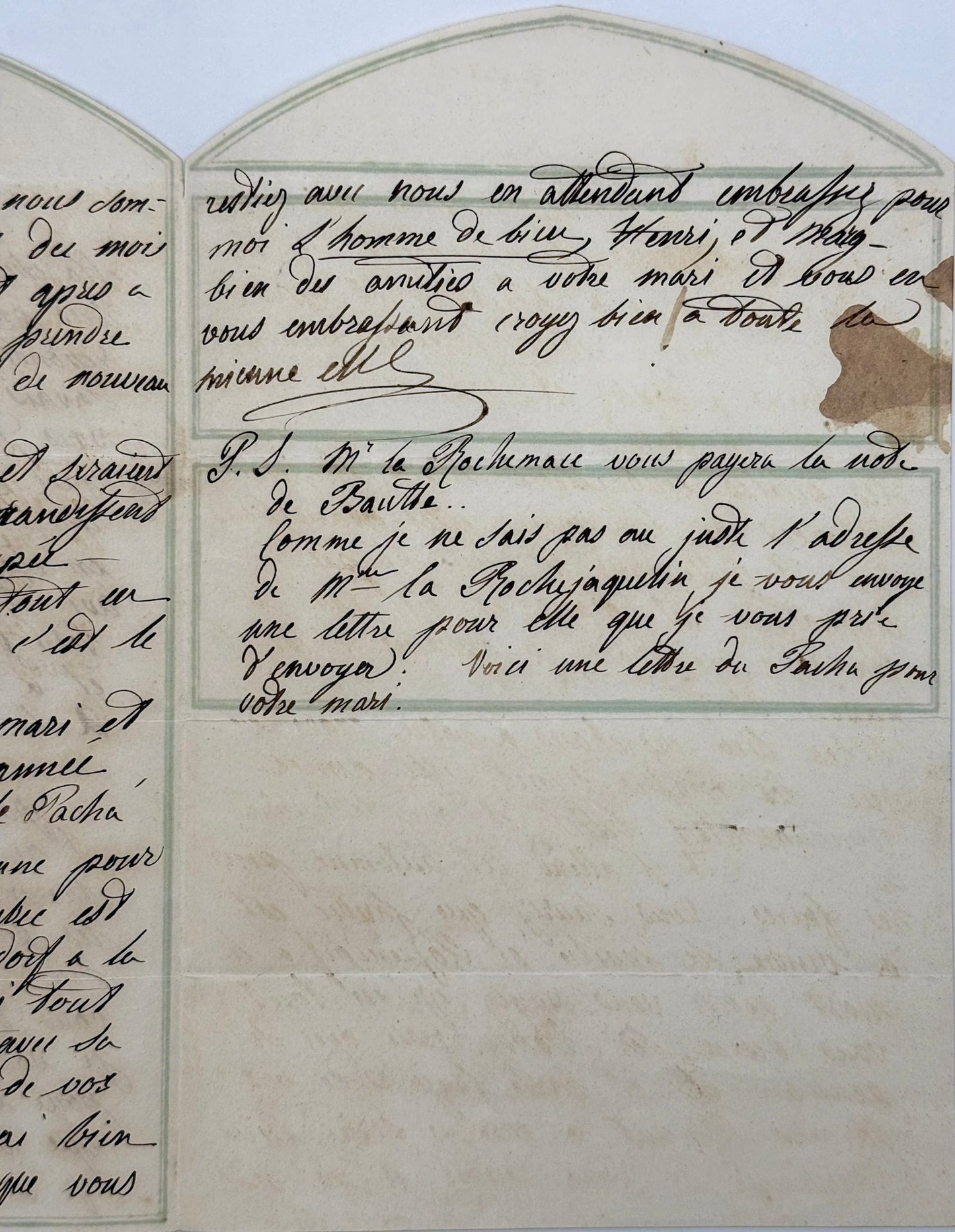 Autograph letter signed from the Duchess of Berry to the Princess of Lucinge