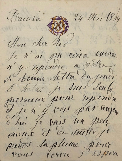 Autograph letter signed, Duchess of Berry to her dear Ned