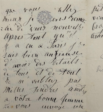 Autograph letter signed, Duchess of Berry to her dear Ned