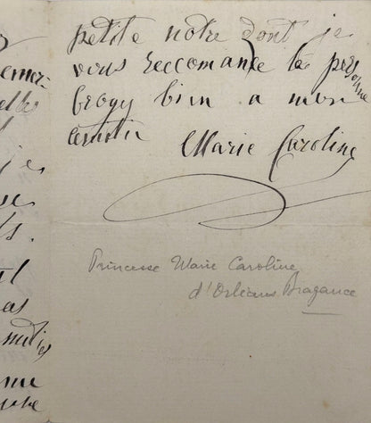 Autograph letter signed, Duchess of Berry to her dear Ned