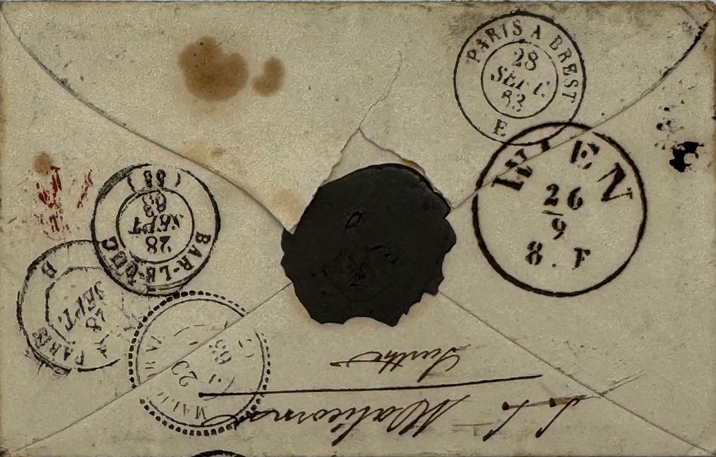 Autograph letter signed, Duchess of Berry to Eugénie de Coucy, Duchess of Reggio