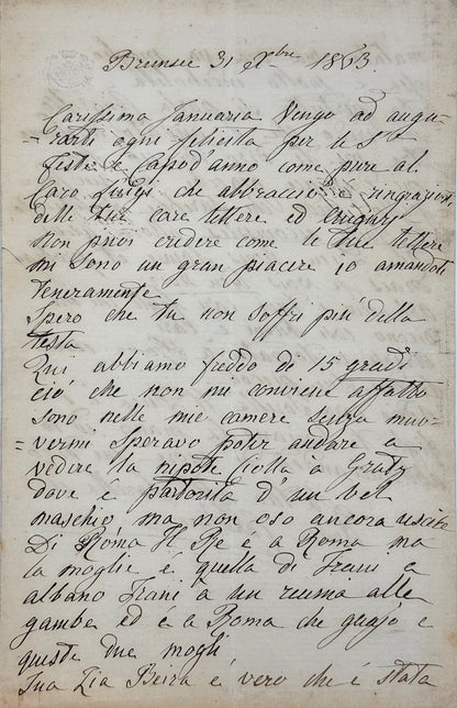 6 autograph letters signed from the Duchess of Berry to Dona Januaria of Braganza