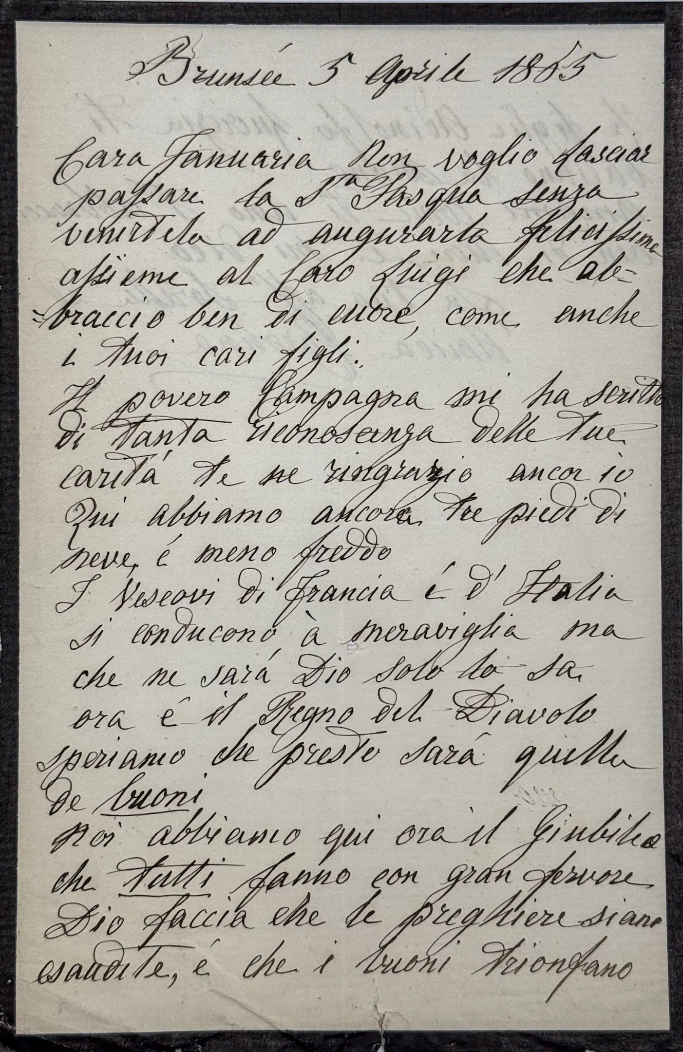 6 autograph letters signed from the Duchess of Berry to Dona Januaria of Braganza