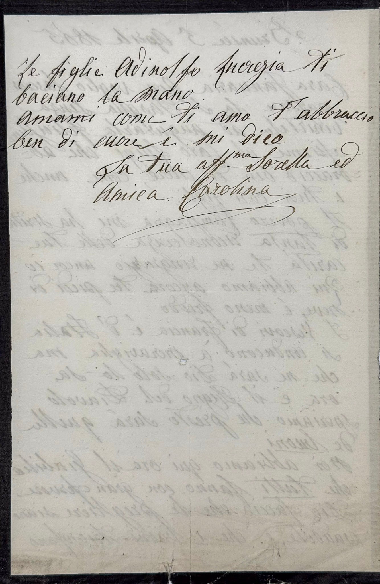 6 autograph letters signed from the Duchess of Berry to Dona Januaria of Braganza