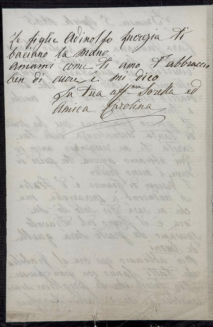 6 autograph letters signed from the Duchess of Berry to Dona Januaria of Braganza