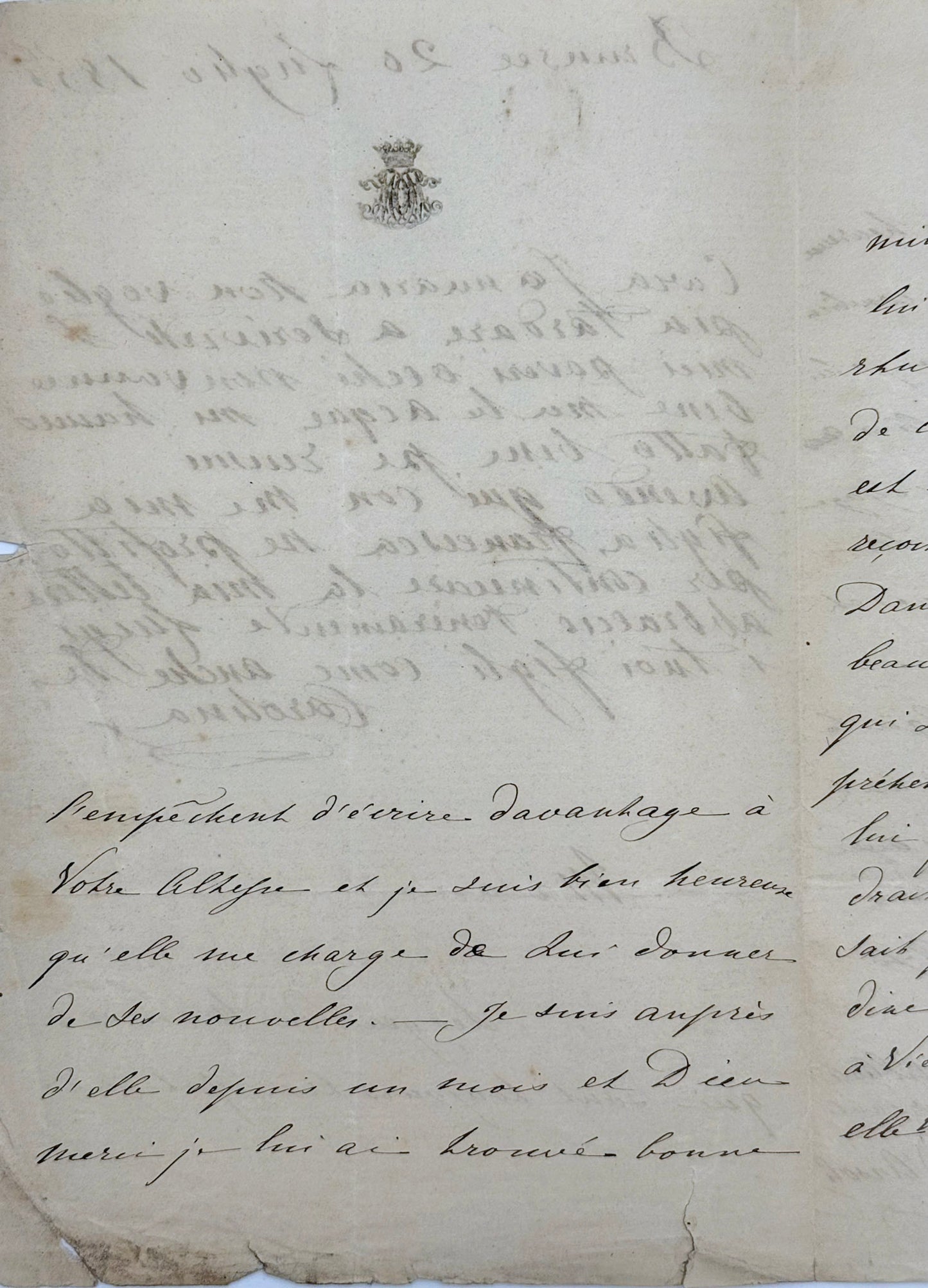 6 autograph letters signed from the Duchess of Berry to Dona Januaria of Braganza