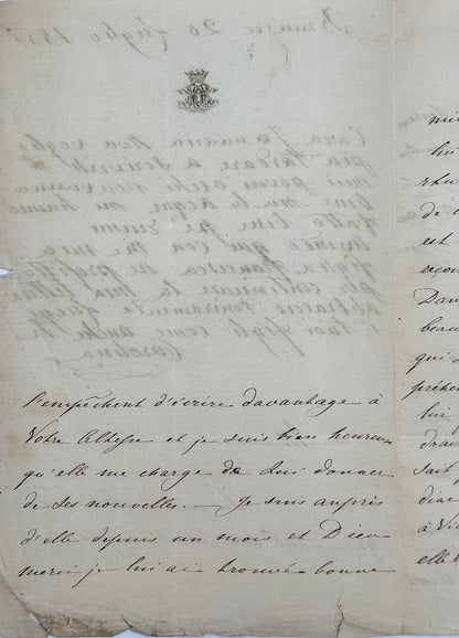 6 autograph letters signed from the Duchess of Berry to Dona Januaria of Braganza