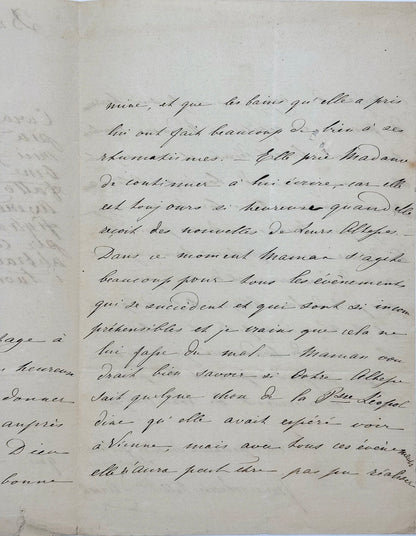 6 autograph letters signed from the Duchess of Berry to Dona Januaria of Braganza