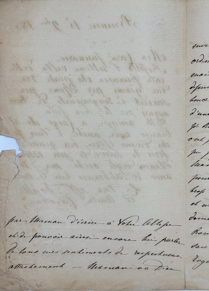 6 autograph letters signed from the Duchess of Berry to Dona Januaria of Braganza