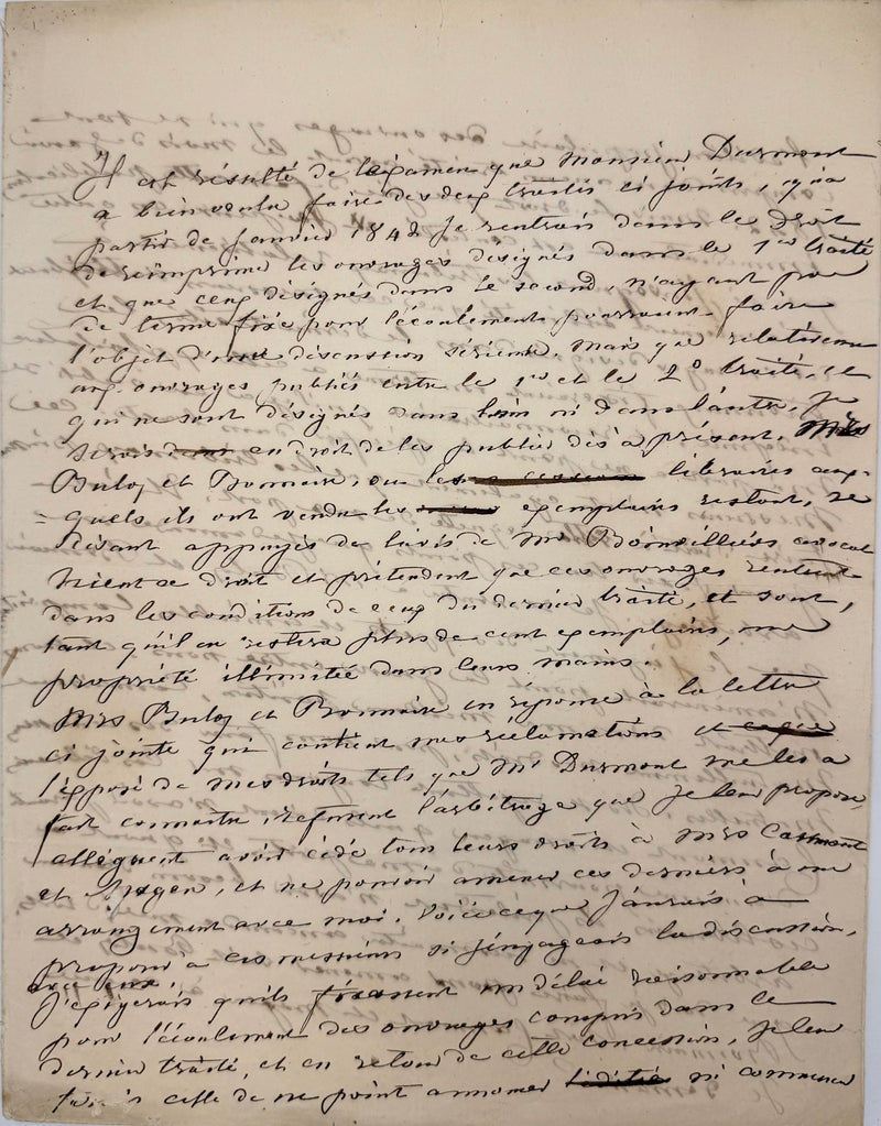 Manuscrit autographe, Sand sur l'édition populaire de ses œuvres