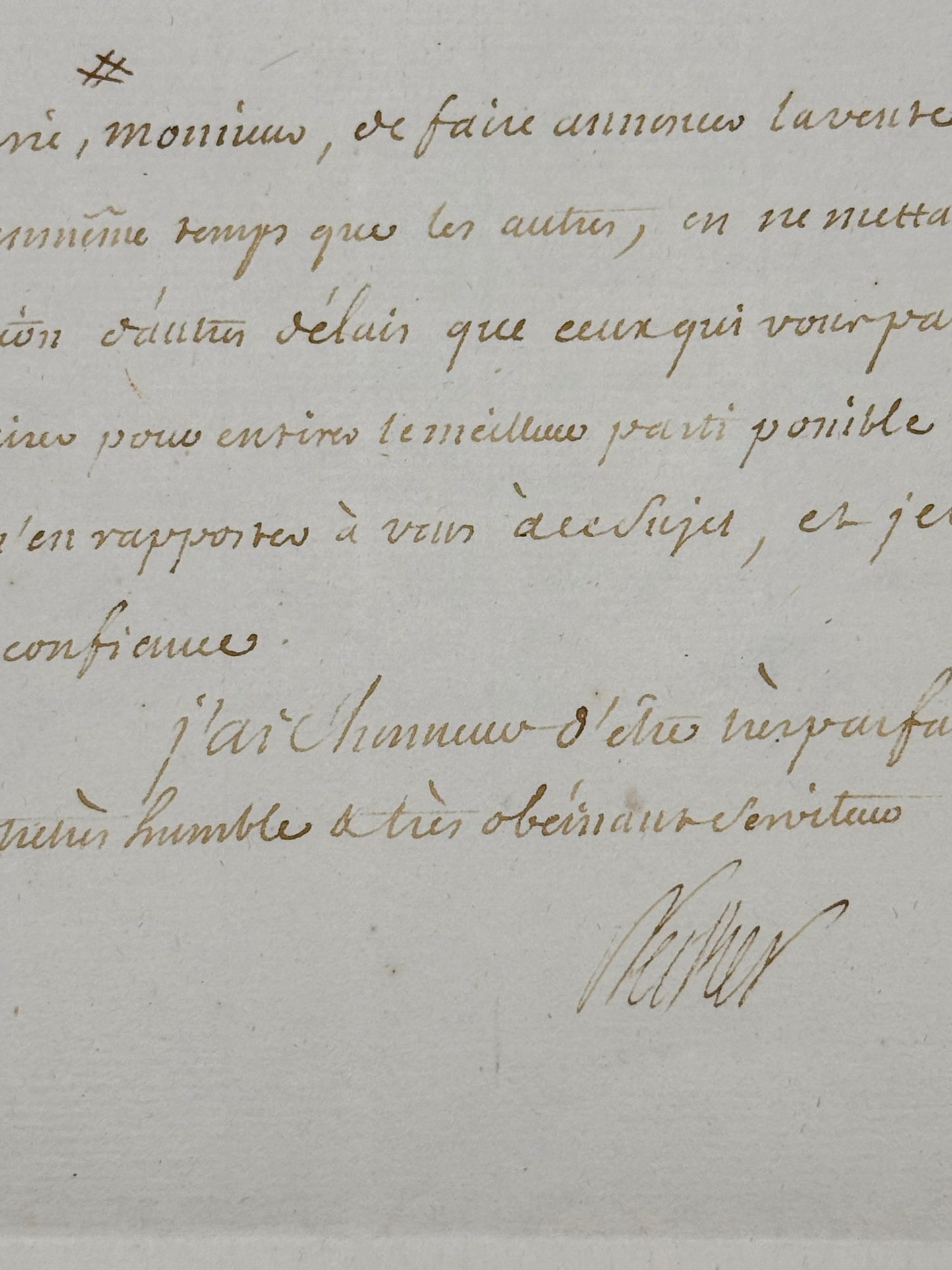 Autograph letter signed, Necker to Mr Mistral