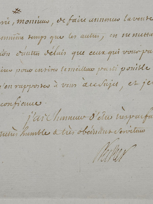 Lettre autographe signée, Necker à M. Mistral