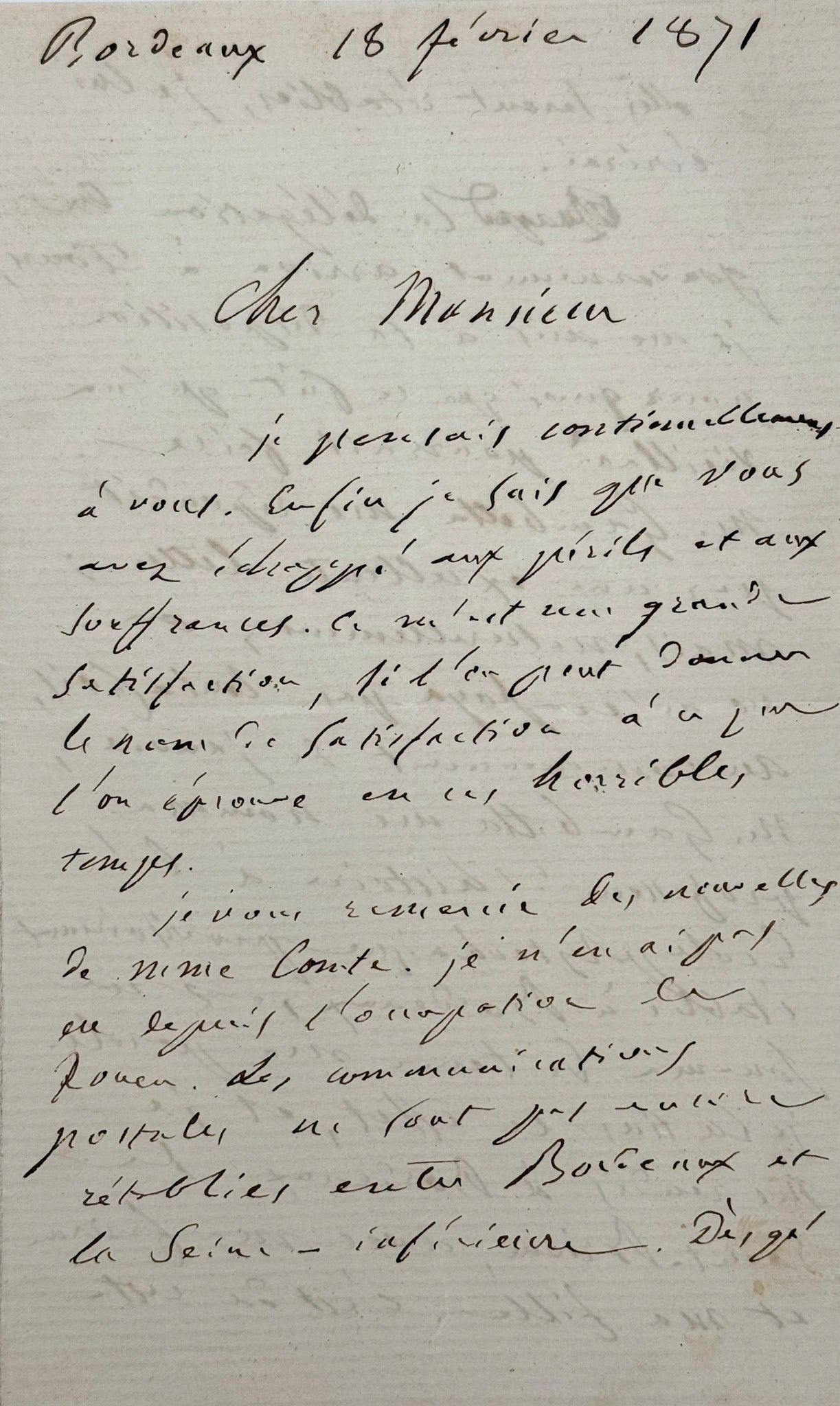 Autograph letter signed, Littré