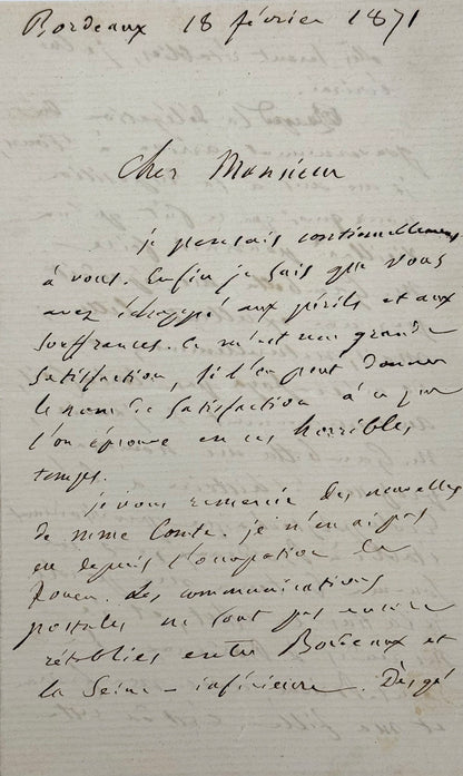 Autograph letter signed, Littré