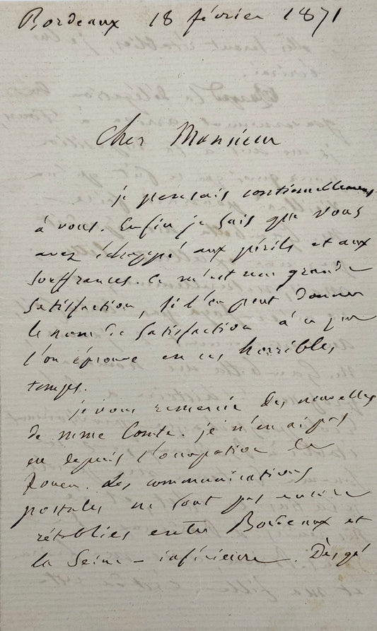 Autograph letter signed, Littré