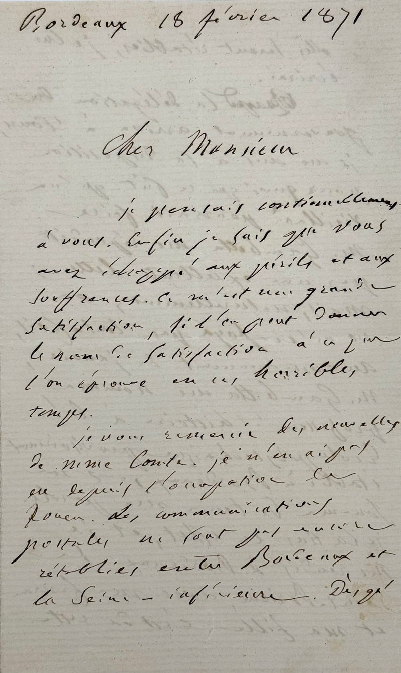 Lettre autographe signée, Littré