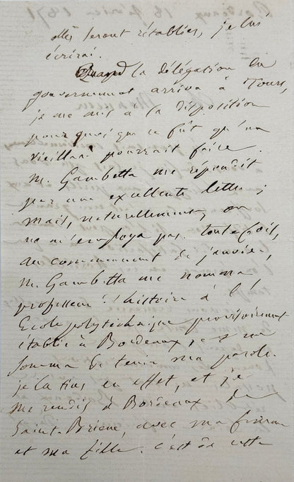 Autograph letter signed, Littré