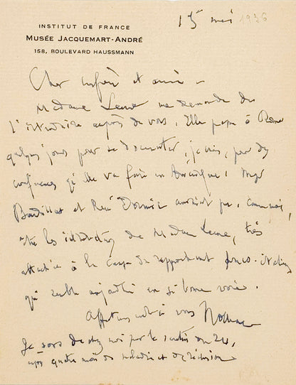 Autograph letter signed, Nolhac to Émile Mâle