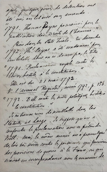 Autograph letter signed, Mérimée