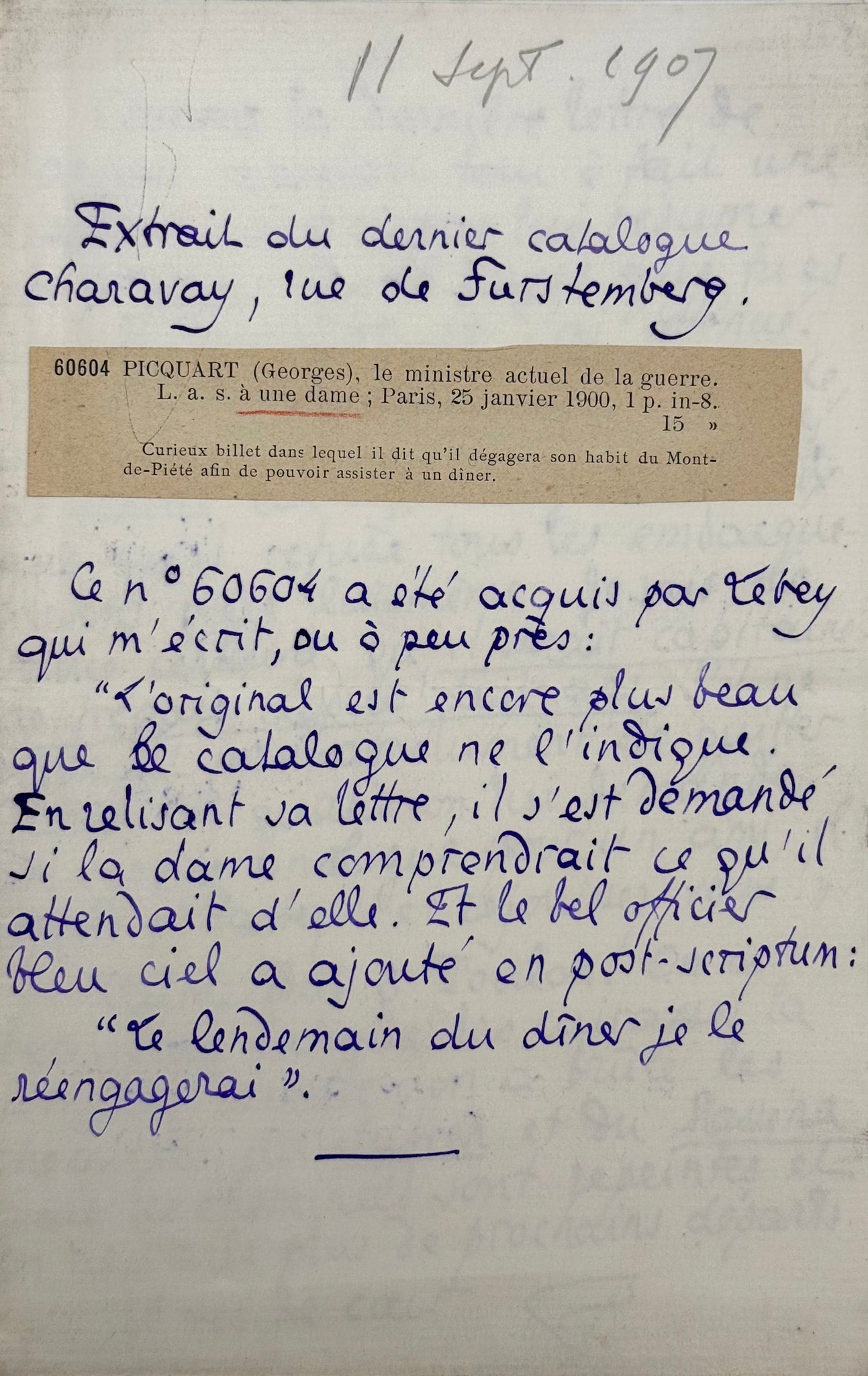 Autograph letter signed, Louÿs