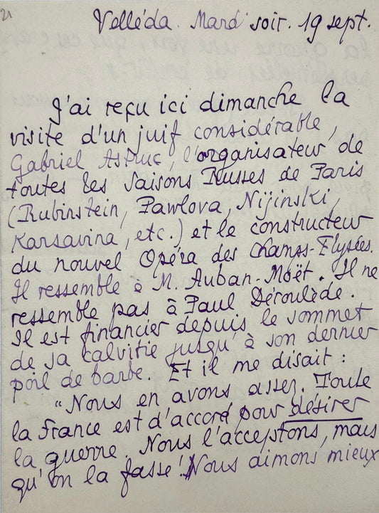 Lettre autographe signée, Louÿs