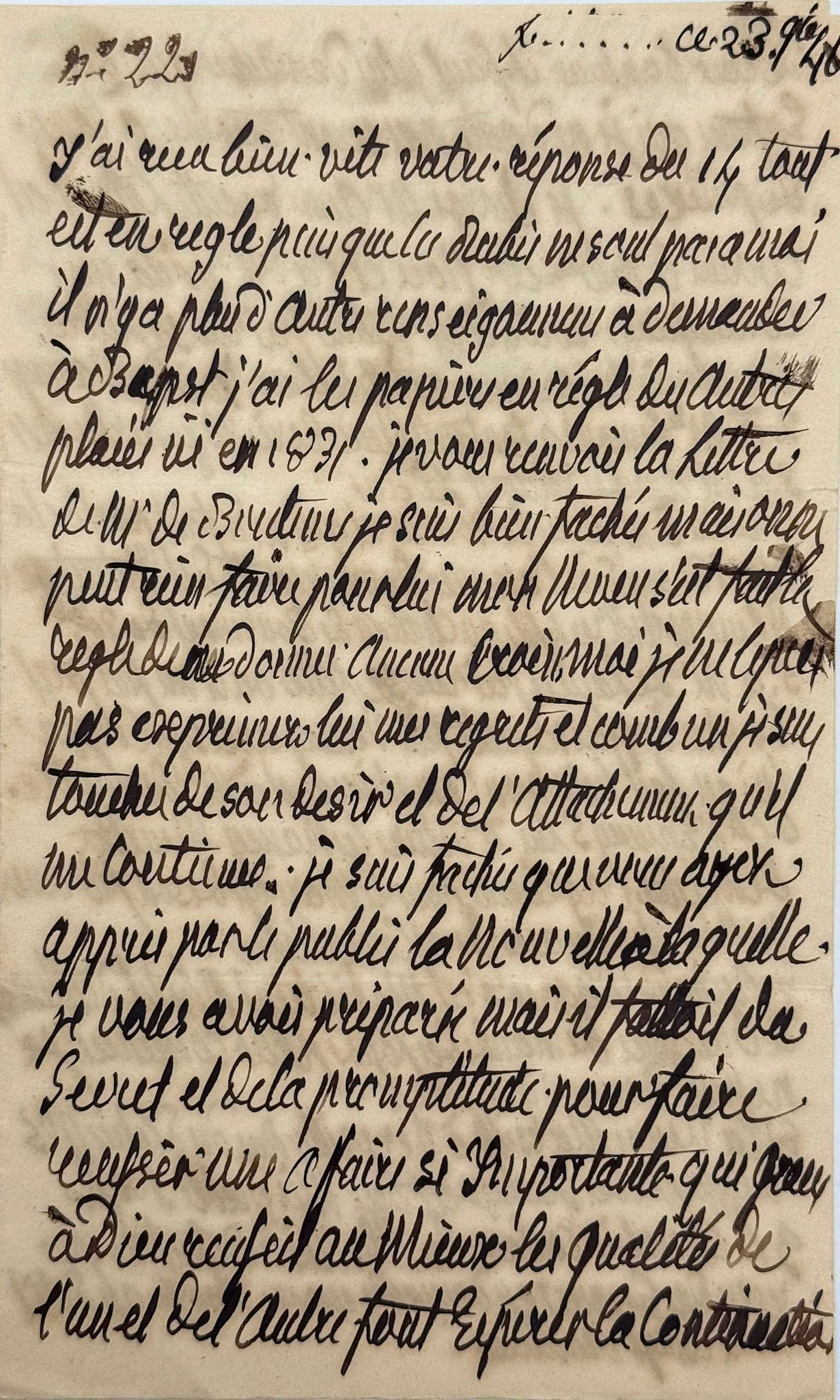 Autograph letter, Madame Royale