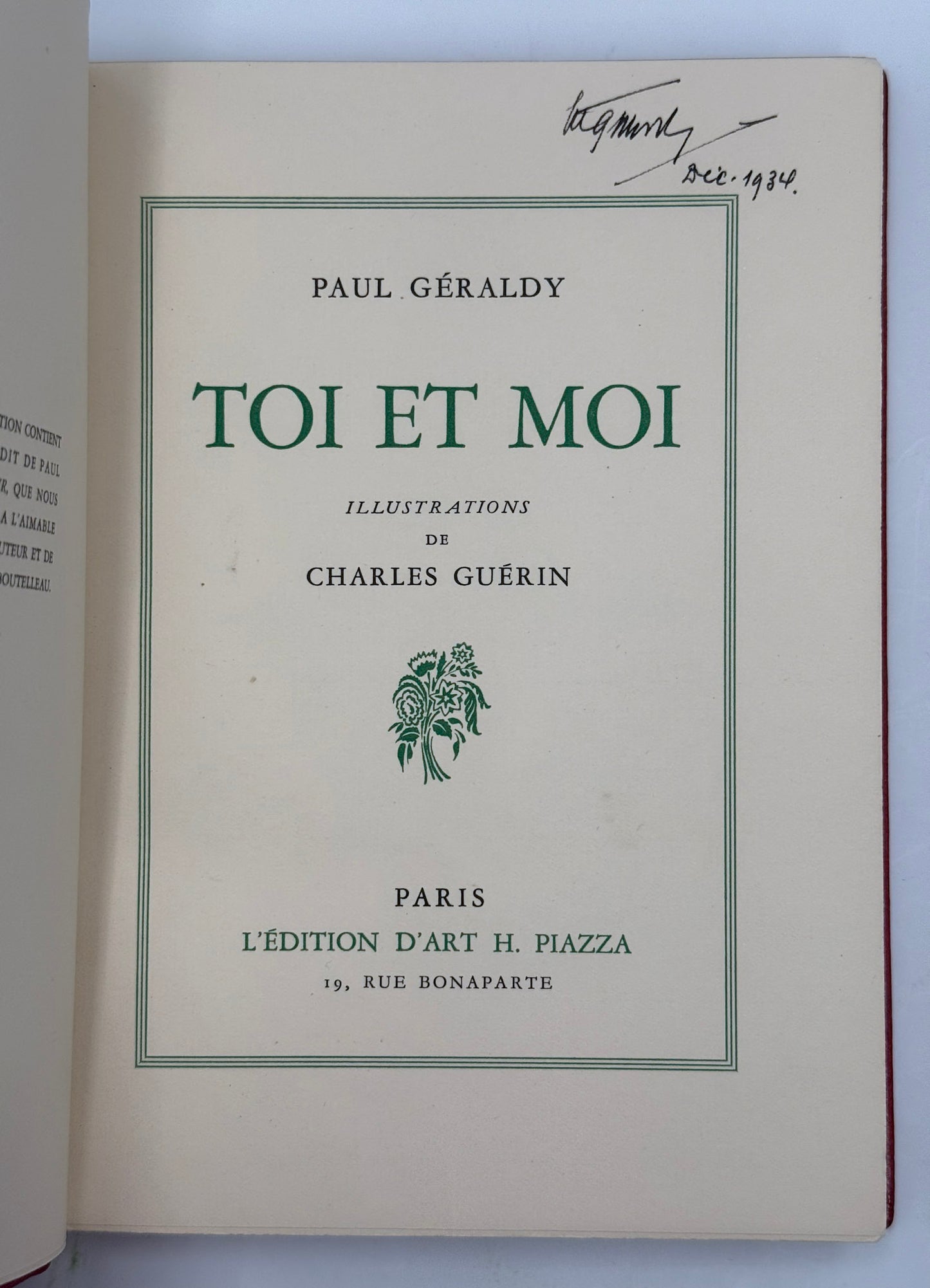 Toi et Moi. Illustrations de Charles Guérin