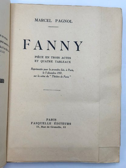 Fanny. Pièce en trois actes et quatre tableaux