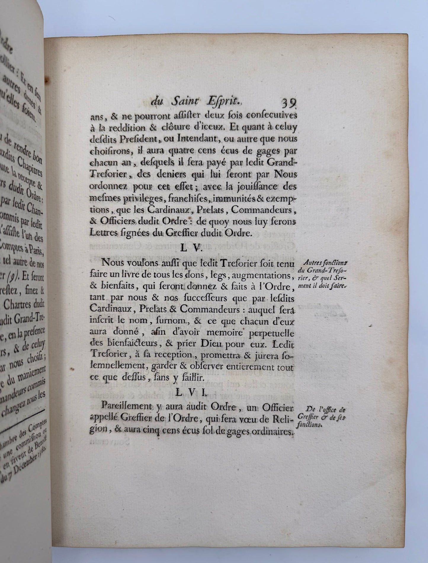 LES STATUTS DE L'ORDRE DU SAINT ESPRIT estably par HENRY IIIme du nom Roy de France et de Pologne au mois de decembre l'an 1578