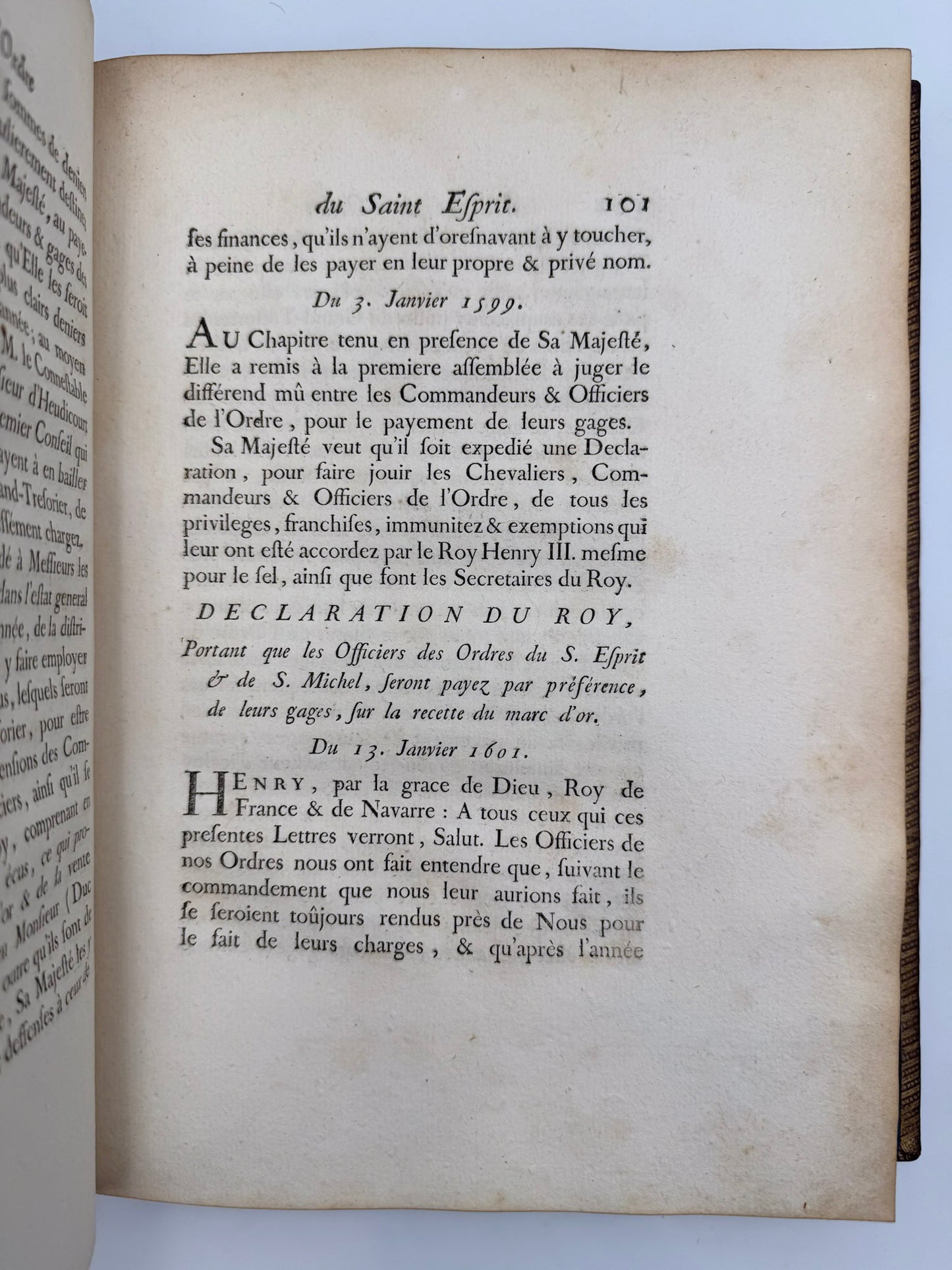 LES STATUTS DE L'ORDRE DU SAINT ESPRIT estably par HENRY IIIme du nom Roy de France et de Pologne au mois de decembre l'an 1578