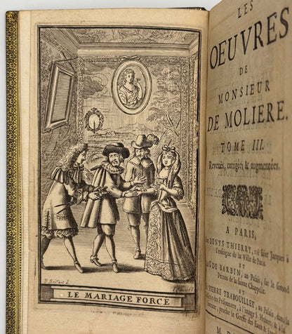 Les Œuvres  de Monsieur de Molière. Reveuës, corrigées & augmentées. Enrichies de Figures en Taille-douce.