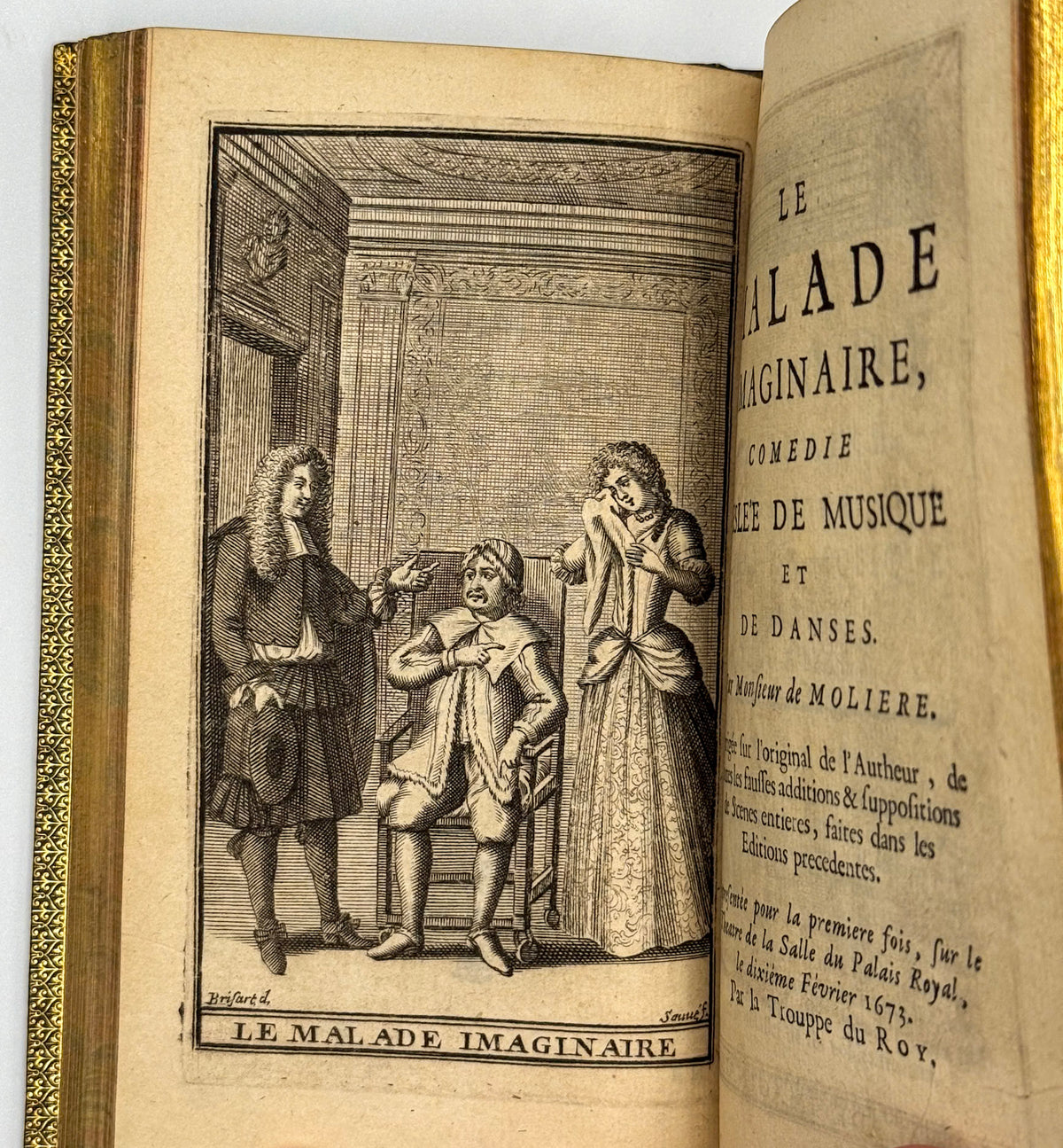 Les Œuvres  de Monsieur de Molière. Reveuës, corrigées & augmentées. Enrichies de Figures en Taille-douce.