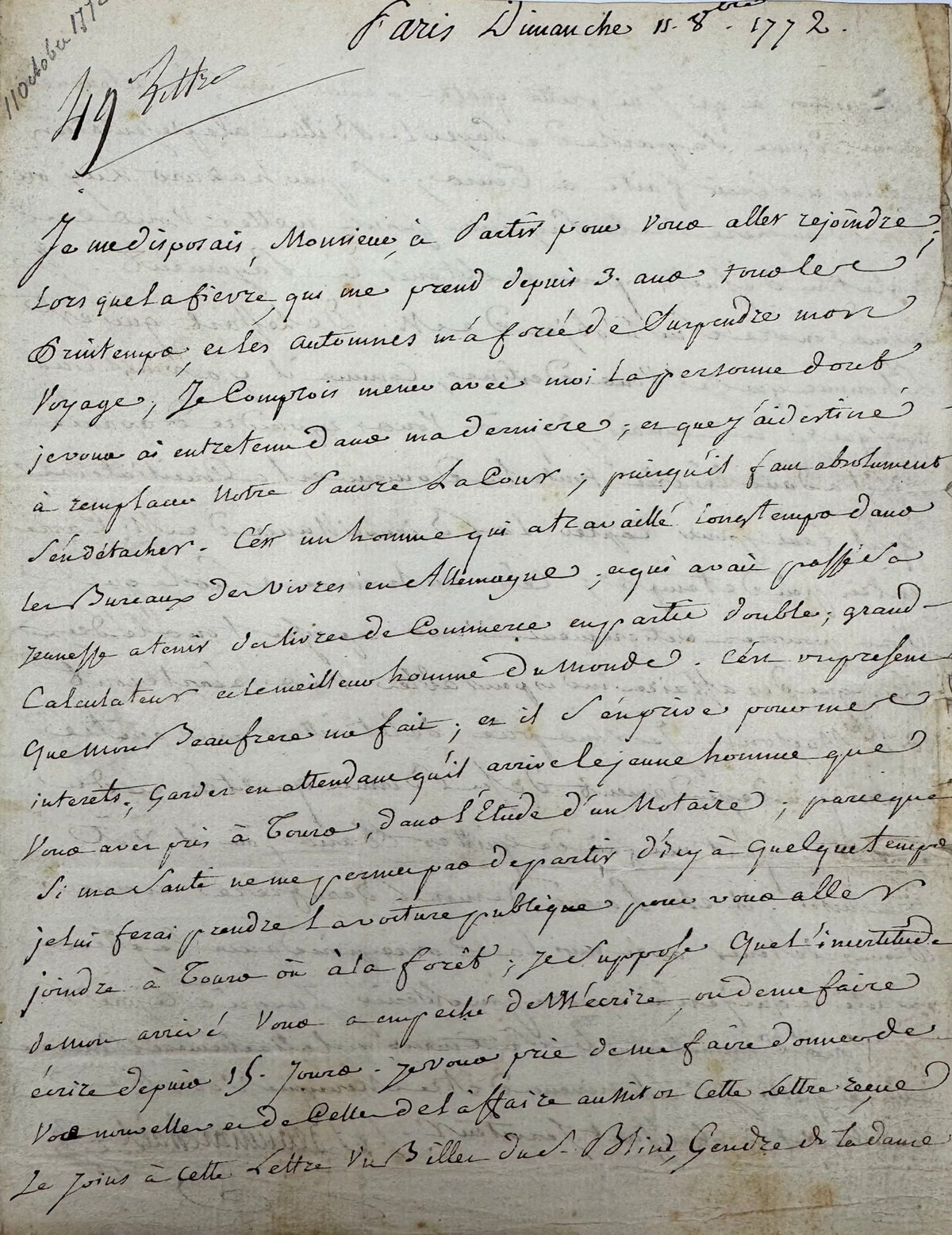 Autograph letter signed, Beaumarchais to Silvestre Airain