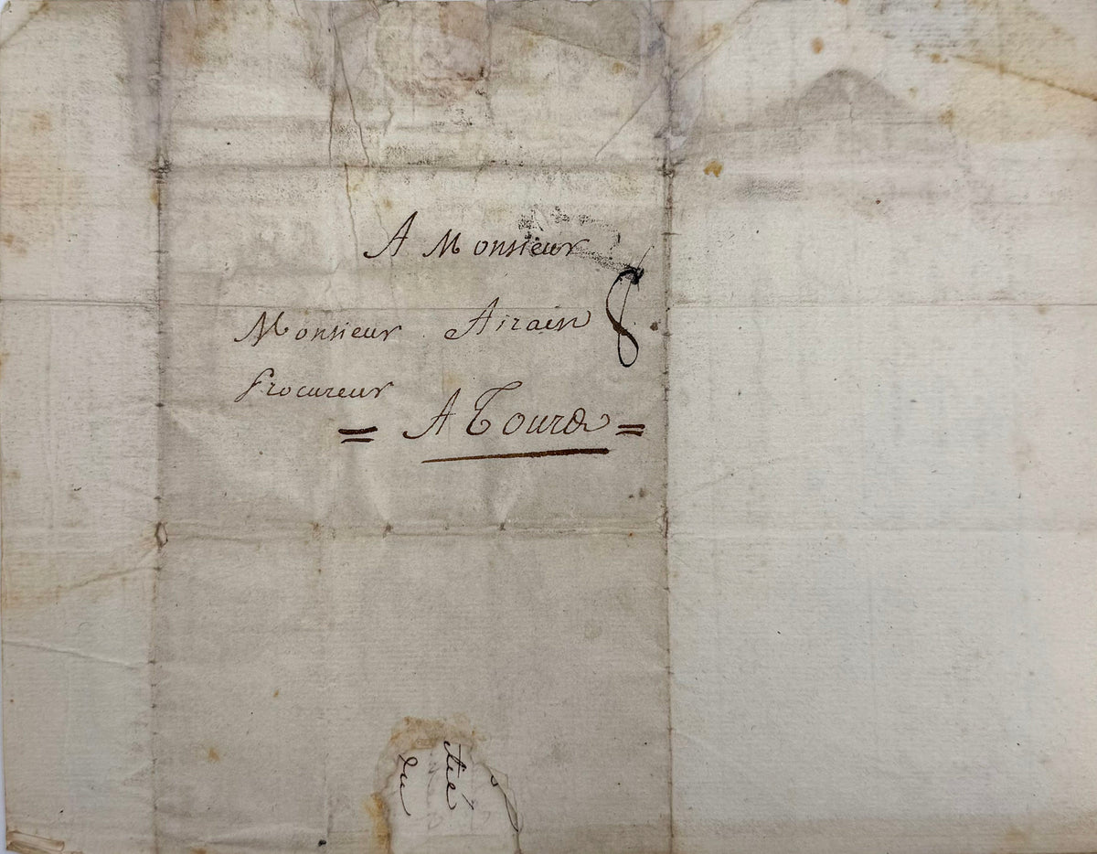 Autograph letter signed, Beaumarchais to Silvestre Airain
