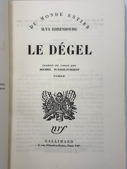 Le dégel. Traduit du russe par Michel Wassiltchikov.