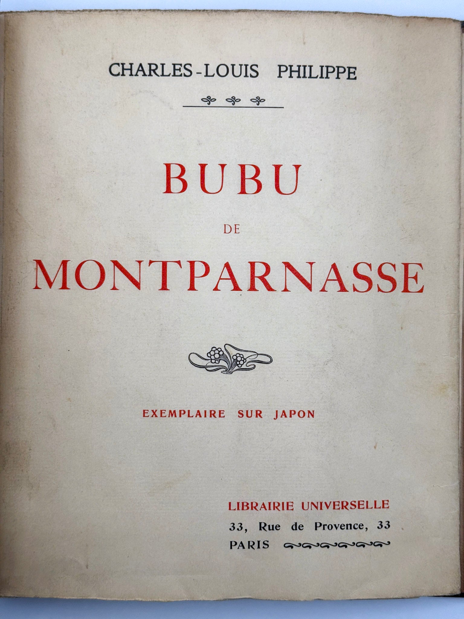 Bubu de Montparnasse. Nouvelle édition illustrée de 90 lithographies de Grandjouan