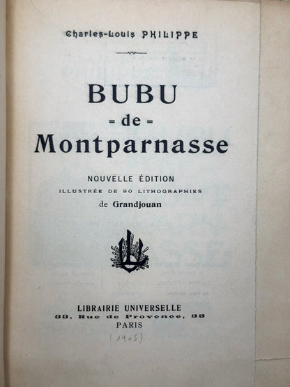 Bubu de Montparnasse. Nouvelle édition illustrée de 90 lithographies de Grandjouan
