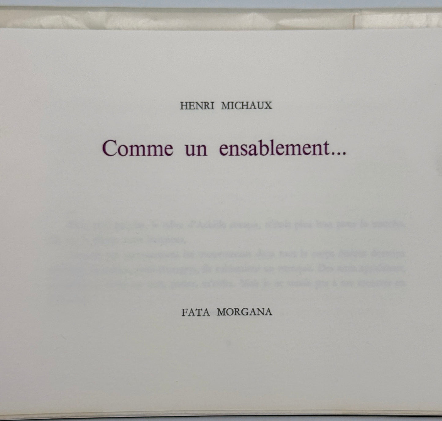 Comme un ensablement…