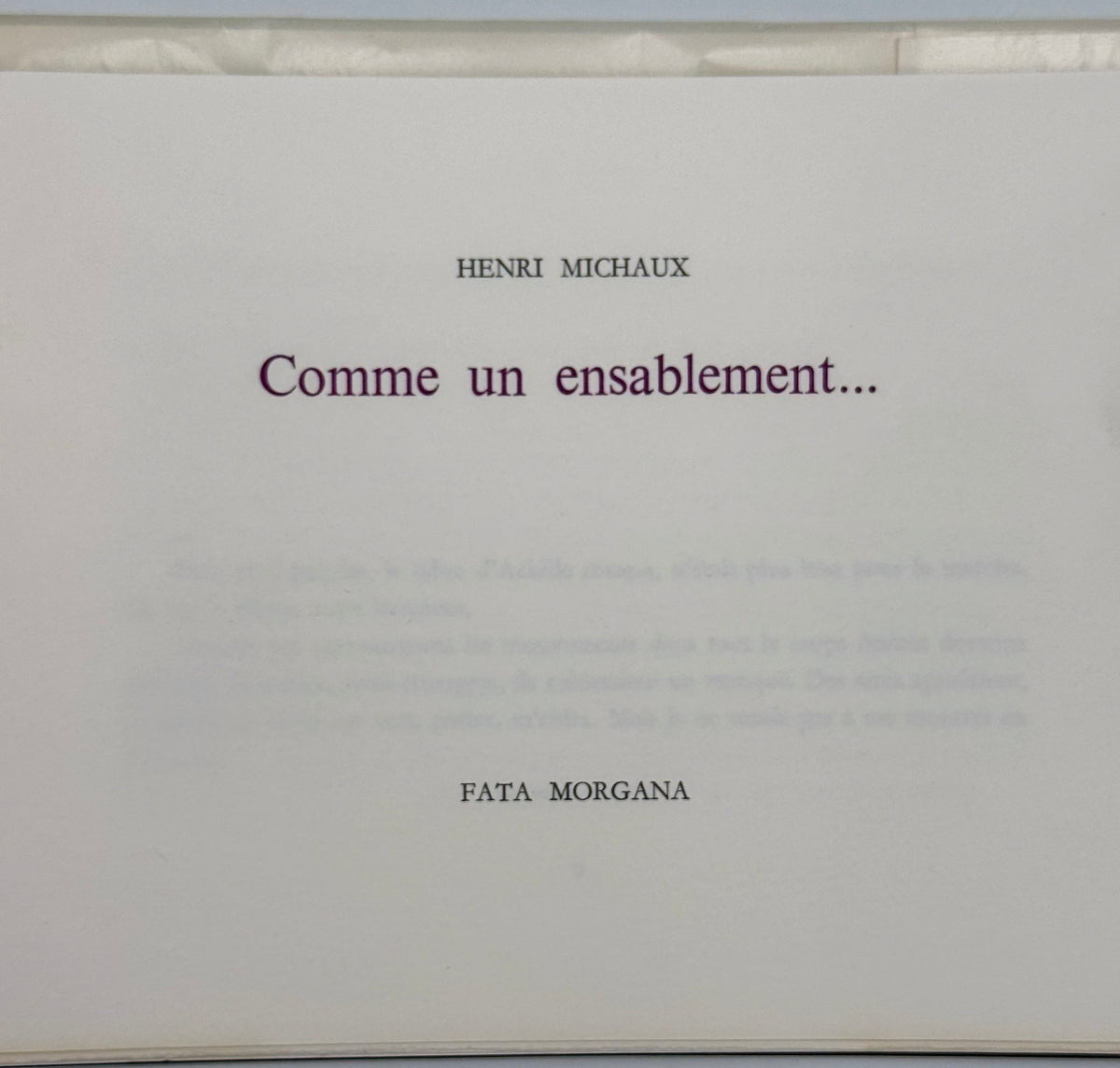 Comme un ensablement…