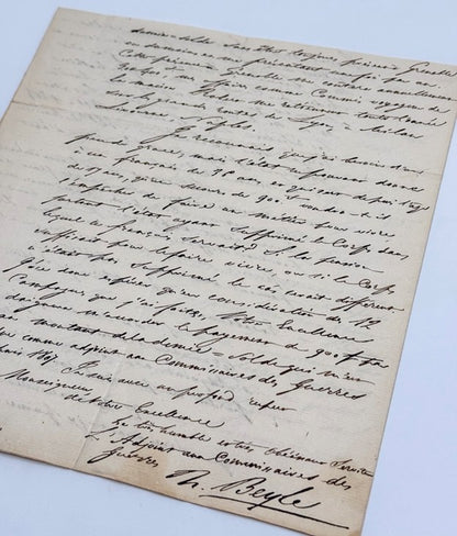 Lettre autographe signée, Stendhal au Maréchal de Gouvion-Saint-Cyr