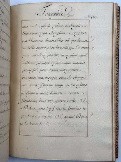 [MANUSCRIPT]. Caton, tragédie angloise de Monsieur Addisson traduite en françois.