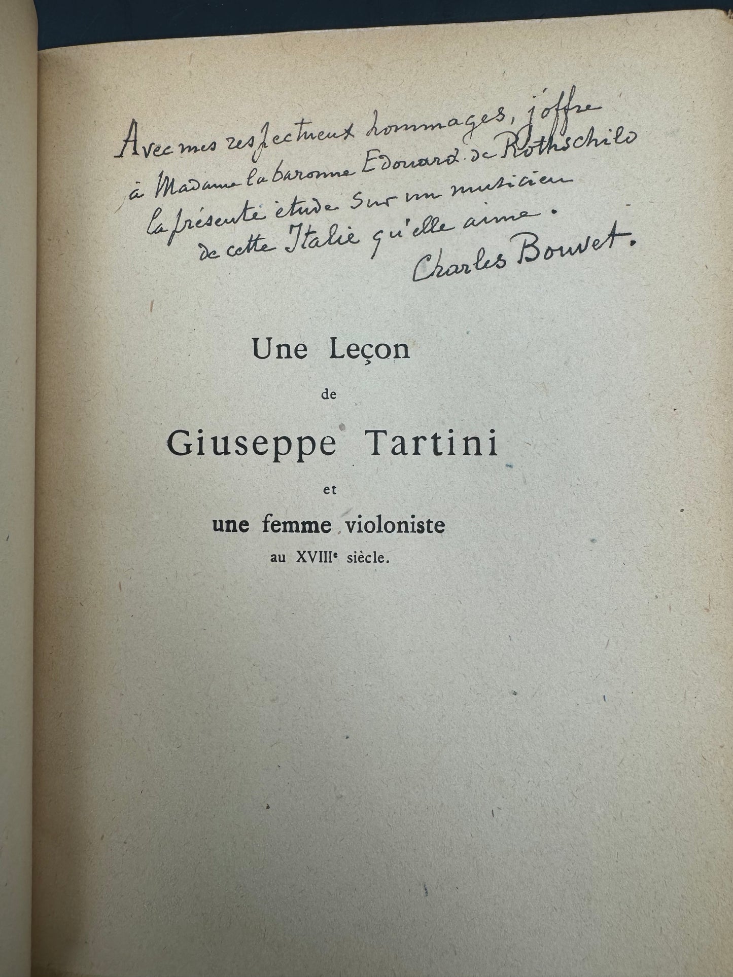 Une leçon de Giuseppe Tartini et une femme violoniste au XVIIIe siècle.